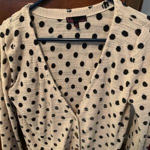 Polka dot sweater, dots are navy